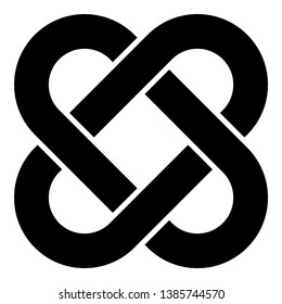 Celtic knot icon black color vector illustration flat style simple image