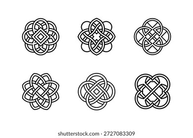 Ilustración vectorial de arte de línea de icono de nudo celta aislada
