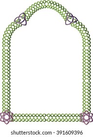 Celtic knot interlace braided style frame. Color vector.