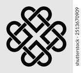 Celtic knot isolated on a white background. Celtic Knotwork. Traditional Celtic ornament elements isolated, design black and white. Vector illustration.