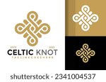 Celtic knot leaf logo design vector symbol icon illustration
