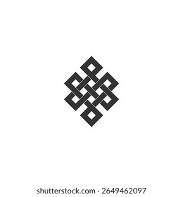 Ícone de logotipo de nó celta design de vetor plano.