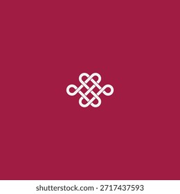 Diseño de Vector plano de icono de logotipo de nudo celta