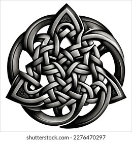 Celtic knot Logo vector line art, vector black solid color, isolated in white background.