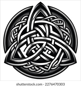 Celtic knot Logo vector line art, vector black solid color, isolated in white background.