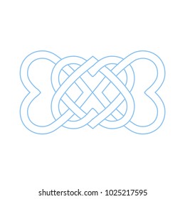 Celtic knot made made of four heart shapes. Basic vector ornate material.