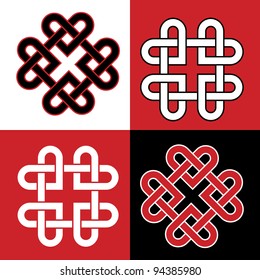 Celtic knot made of hearts. EPS10 vector format.