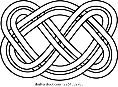 Celtic knot mat. Vector outline illustration.