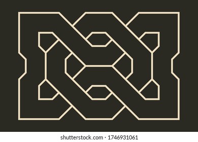 Nudo celta. Ornamento decorativo medieval. Elemento de diseño geométrico. Ilustración del contorno del vector.