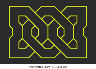 Celtic knot. Medieval decorative ornament. Geometric Design Element. Vector outline illustration.