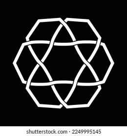 Celtic knot. Medieval decorative ornament. Geometric Design Element. Vector outline illustration.