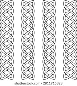 Celtic knot pattern collection in seamless vector design. Endless interwoven braid motifs for crafts and branding.