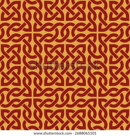Celtic knot pattern with intertwined Anglo-Saxon and Norse designs, creating a seamless and endless design.