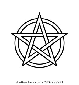 Celtic knot pentacle symbol icon. Clipart image isolated on white background