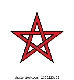 Celtic knot pentagram symbol icon. Clipart image isolated on white background