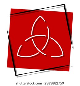 celtic knot red banner in frame. Vector illustration.