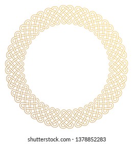 Celtic Knot Round Frame - Circular braided design with copy space