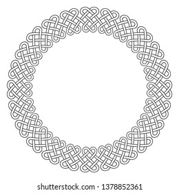 Celtic Knot Round Frame - Circular braided design with copy space