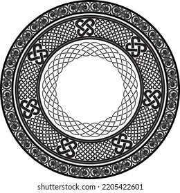 Celtic knot round frames. Set of 3 rings of celtic braids isolated on white background. Viking, medieval style vector illustration. Element for graphic design