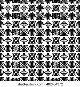 Celtic knot seamless black and white pattern. ethnic abstract background.