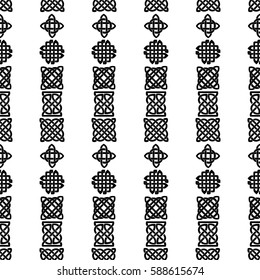Celtic knot seamless black and white pattern.