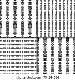 Celtic knot seamless black and white pattern set.