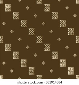 Celtic knot seamless brown pattern. Abstract background.