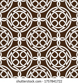 Celtic Knot Seamless Pattern. Abstract Ornament. Art Black Line Vector Illustration.