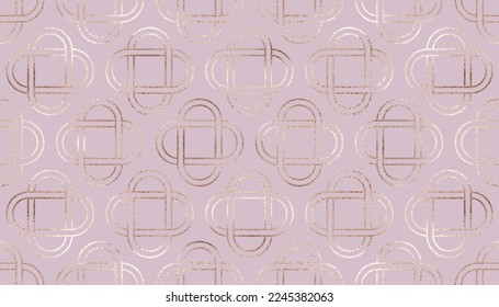Celtic knot seamless pattern background design with decorative pale gold geometric shapes.
