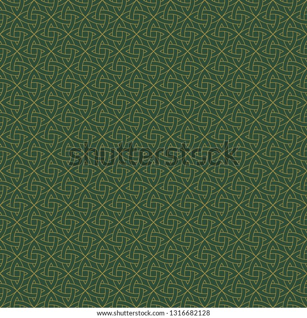 Celtic Knot Seamless Pattern - Beautiful gold\
Celtic knot on solid\
background