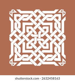 Celtic knot seamless pattern creative muddy color retro style vintage tiles texture white brown color vector background