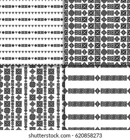 Celtic knot seamless pattern set