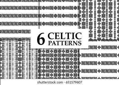 Celtic knot seamless pattern set