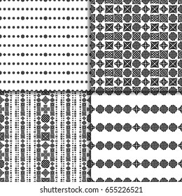 Celtic knot seamless pattern set