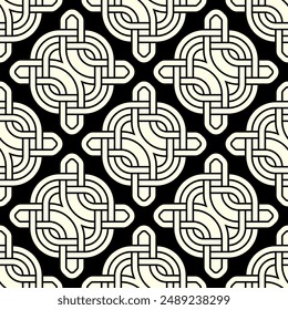Celtic Knot Seamless patterns. Geometric Repeating pattern of ornament vector Art background.