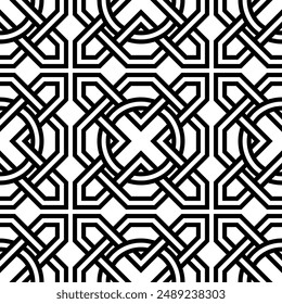 Celtic Knot Seamless patterns. Geometric Repeating pattern of ornament vector Art background.