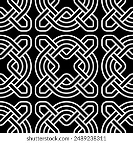 Celtic Knot Seamless patterns. Geometric Repeating pattern of ornament vector Art background.