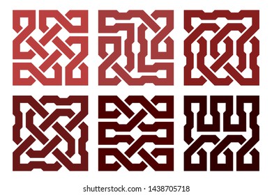 Celtic knot set. Abstract ornament. Vector illustration.