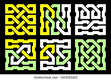 Celtic knot set. Abstract ornament. Vector illustration.
