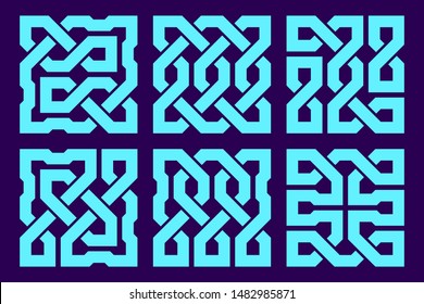 Celtic knot set. Abstract ornament. Vector illustration.
