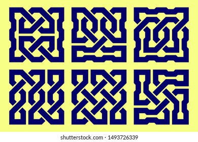 Celtic knot set. Abstract ornament. Vector illustration.