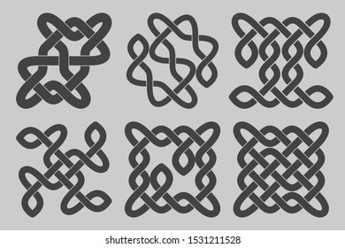 Celtic knot set. Abstract ornament. Vector illustration.
