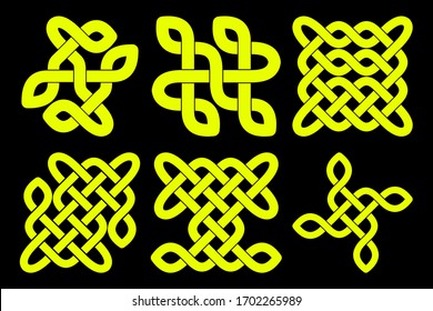 Celtic knot set. Abstract ornament. Vector illustration.