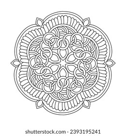Celtic Knot simple Coloring book Mandala design vector file