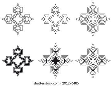 Celtic knot six different arrangements