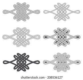Celtic knot six different arrangements