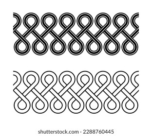 Celtic Knot Style Frame Border Decorative Ornament Seamless Pattern Vector Illustration