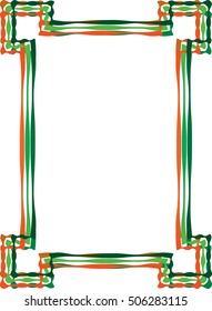 Celtic knot style frame border graphic element, frame or banner with copy space for text. Color vector illustration.