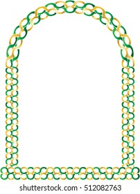 Celtic knot style frame border graphic element, frame or banner with copy space for text. Color vector illustration.