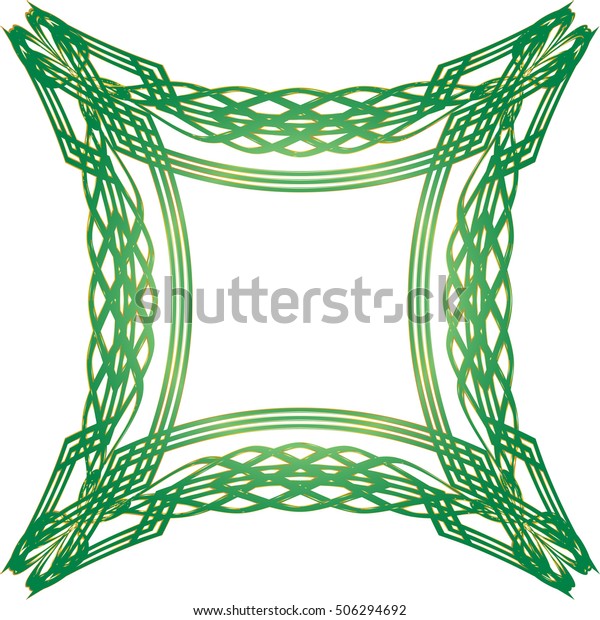 Celtic knot
style frame border graphic element, frame or banner with copy space
for text. Color vector
illustration.